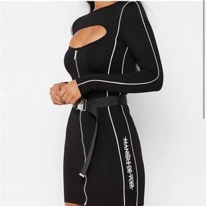 MANIÈRE DE VOIR BLACK & WHITE LONG SLEEVE DRESS